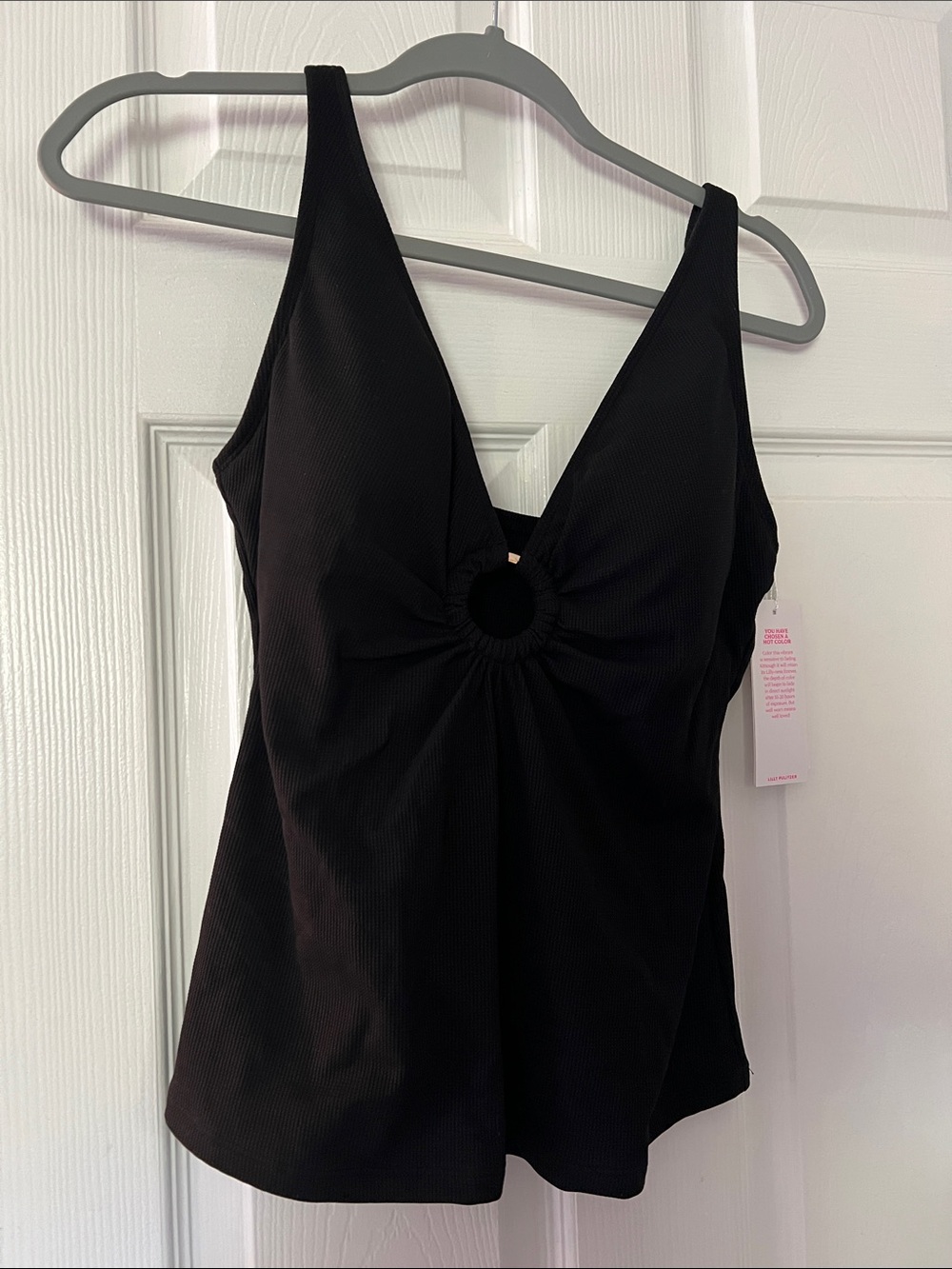 NWT Lilly Pulitzer Black Ribbed Tankini Swim Top